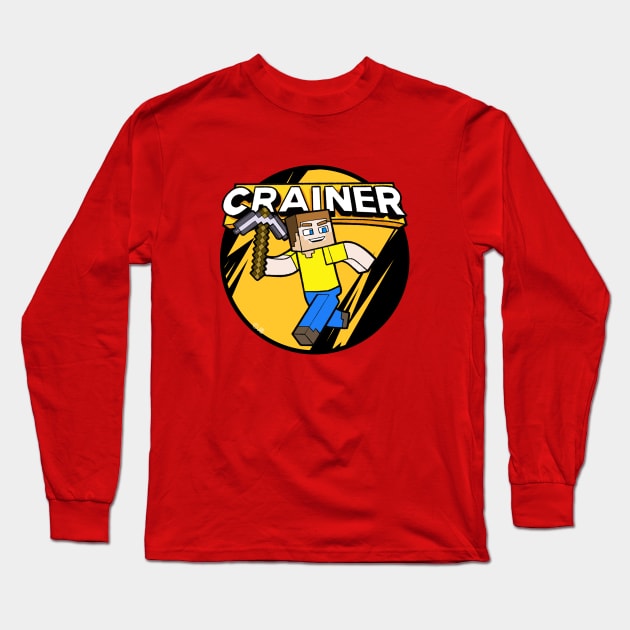 Cartoon of Crainer with Pickaxe Long Sleeve T-Shirt by Sketchy